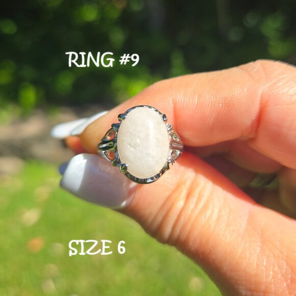 Rose Quartz Gemstone Rings, Various Sizes - Picture 10 of 11